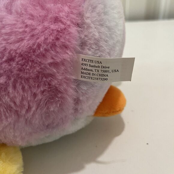 Excite USA Easter Plush Rabbit Bunny Chick Egg Yellow Pink Stuffed Animal 11.5" - Picture 8 of 8